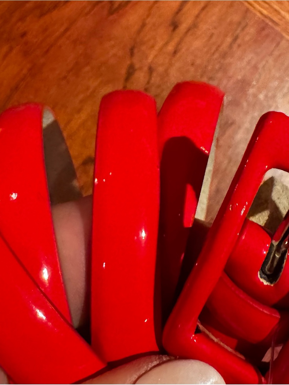 Another Line Red Patent Skinny Belt XL NWT Nordstrom
